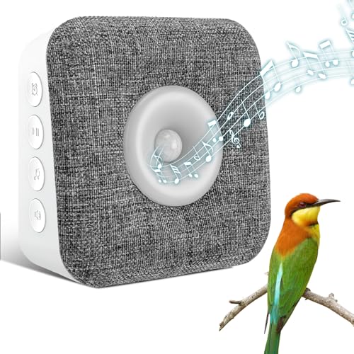 Singing Bird Box, Nature Sound Box with Motion Sensor, Birds Chirping Songs Boxes Relaxing Tool for Bathroom, Home, Baby, Adult, 9 Soothing Songs, 5 Level Volume, 3 Timer Options