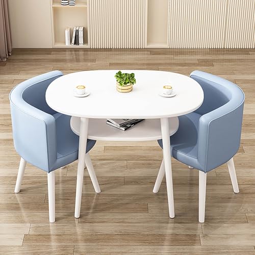 Juego de mesa de comedor, mesa ovalada de 3 piezas con 2 sillas para la cocina del hogar, oficina pequeña o sala de conferencias, perfecto mueble de desayuno y mesa de café