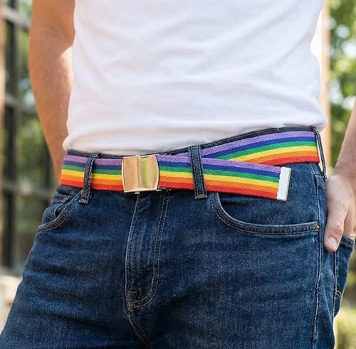 Image of BC Belts Canvas Web Belt with Chrome Buckle 54 inch Long | Fully Adjustable Military Style