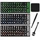 NISENTIA 3 Stück Russische Tastaturaufkleber, Russian Keyboard Stickers Russische Tastatur Schutz Bunte Russische Alphabet-Tastaturaufkleber für PC-Laptops Blau Grün Orange
