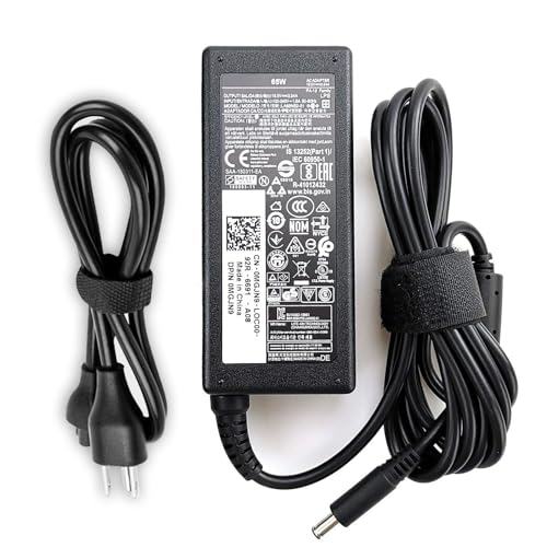 65W Laptop Charger Fit for Dell inspiron 13 14 15 17 3000 5000 7000 Series 3565 3567 3576 5558 5755 7212 7506 2in1 5555 5559 0G6J41 0MGJN9 19.5V 3.34A Tip 4.5mm Power Adapter (65W)