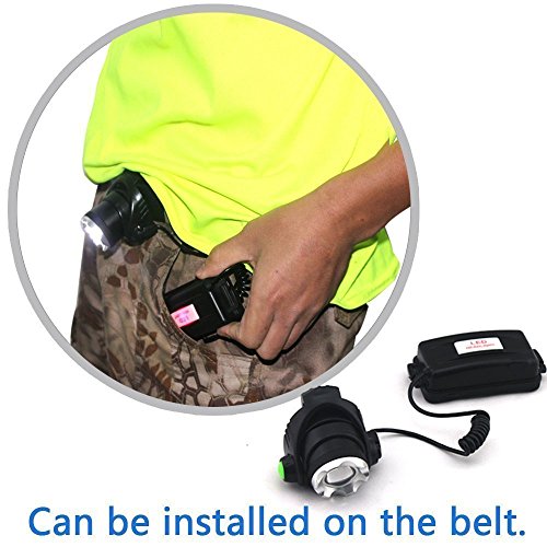 Mifine Waterproof LED Headlamp with Zoomable 3 modes 1000 Lumens light, hands-free headlight with Rechargeable batteries for biking camping hunting running rainy weather - Thumbnail 7