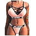 Ensemble de lingerie de nuit sexy en maille solide avec armatures et string pour femme