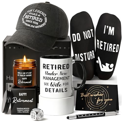 Cabtnca 8 Pcs Retirement Gifts for Men Funny Retirement Gift for Men 2026, for Coworker Dad Boss...