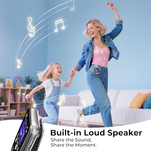 64GB MP3 Player Bluetooth 5.3 mit Clip & Lautsprecher, Sport Musik-Player mit Touchscreen und Tasten, unabhängiger Lautstärkeregler, FM-Radio, Sprachaufnahme, erweiterbar auf bis zu 128GB