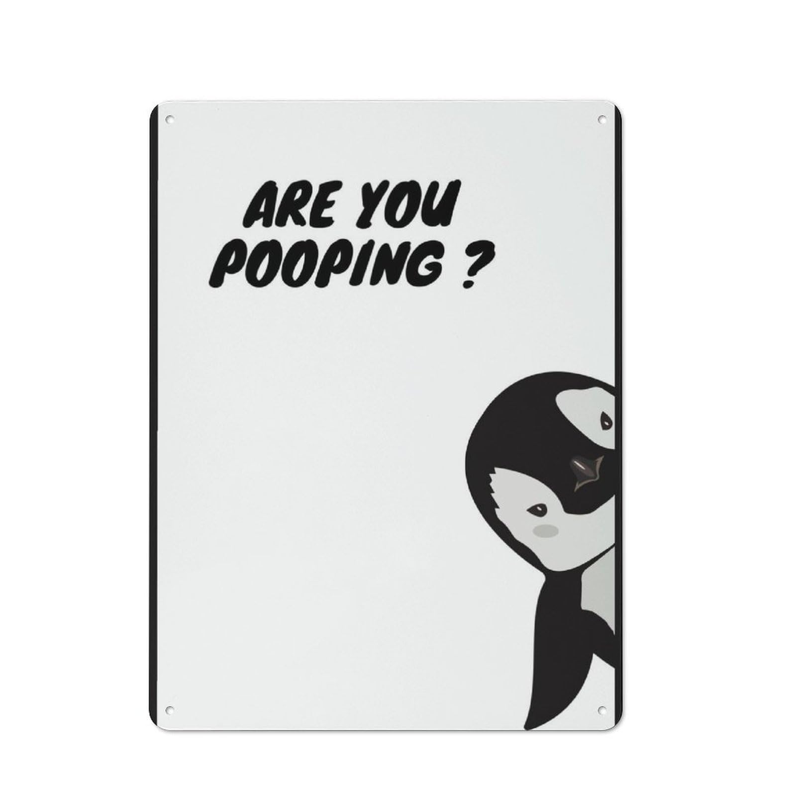 Junmoney Penguin Are You Pooping Metal Sign 40X30cm With For Pub Or Café, Retro Decor, For Vintage Wall Decor Fans, For Garage And Workshop Walls