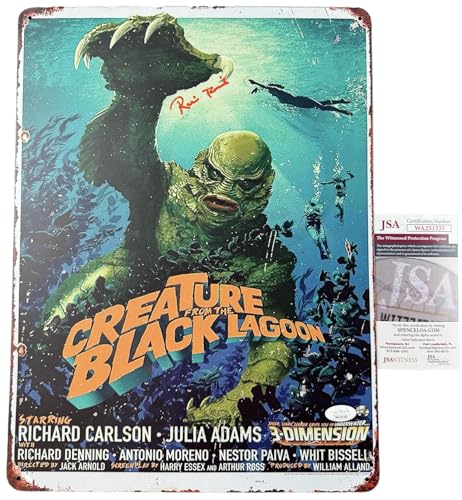 Ricou Browning signed 12x16 Metal Sign Tin Creature from The Black Lagoon Autograph JSA Witness