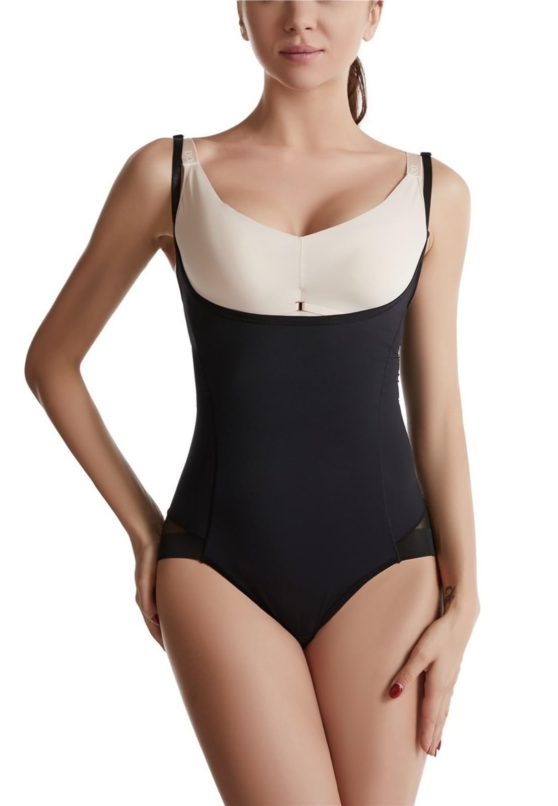 ISCBAFYX Tanga-Shapewear-Body für Damen, Bauchkontrolle, offene Brust, rückenfreier Body für unter dem Kleid