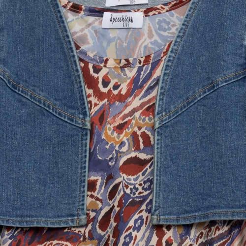 Speechless Girls' Sleeveless Midi Dress and Long Sleeve Stretch Denim Shrug3