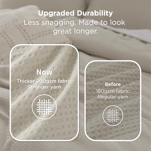 Image of Bedsure King Waffle Comforter Set Linen, Soft and Breathable Bedding Set