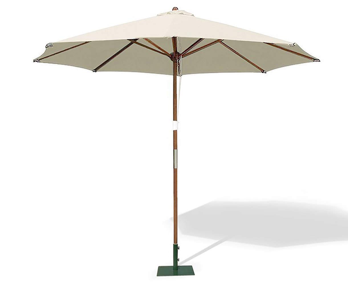 Jati Umbra 2.5m Wooden Garden Parasol with Cover (Natural) - Octagonal | Double-Pulley | 2-Part Pole โ image 1