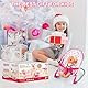 deAO 5-in-1-Baby-Set mit Bett, Hochstuhl, Schaukel und Schaukelstuhl, Spielzeug (Puppe Nicht im Lieferumfang enthalten)