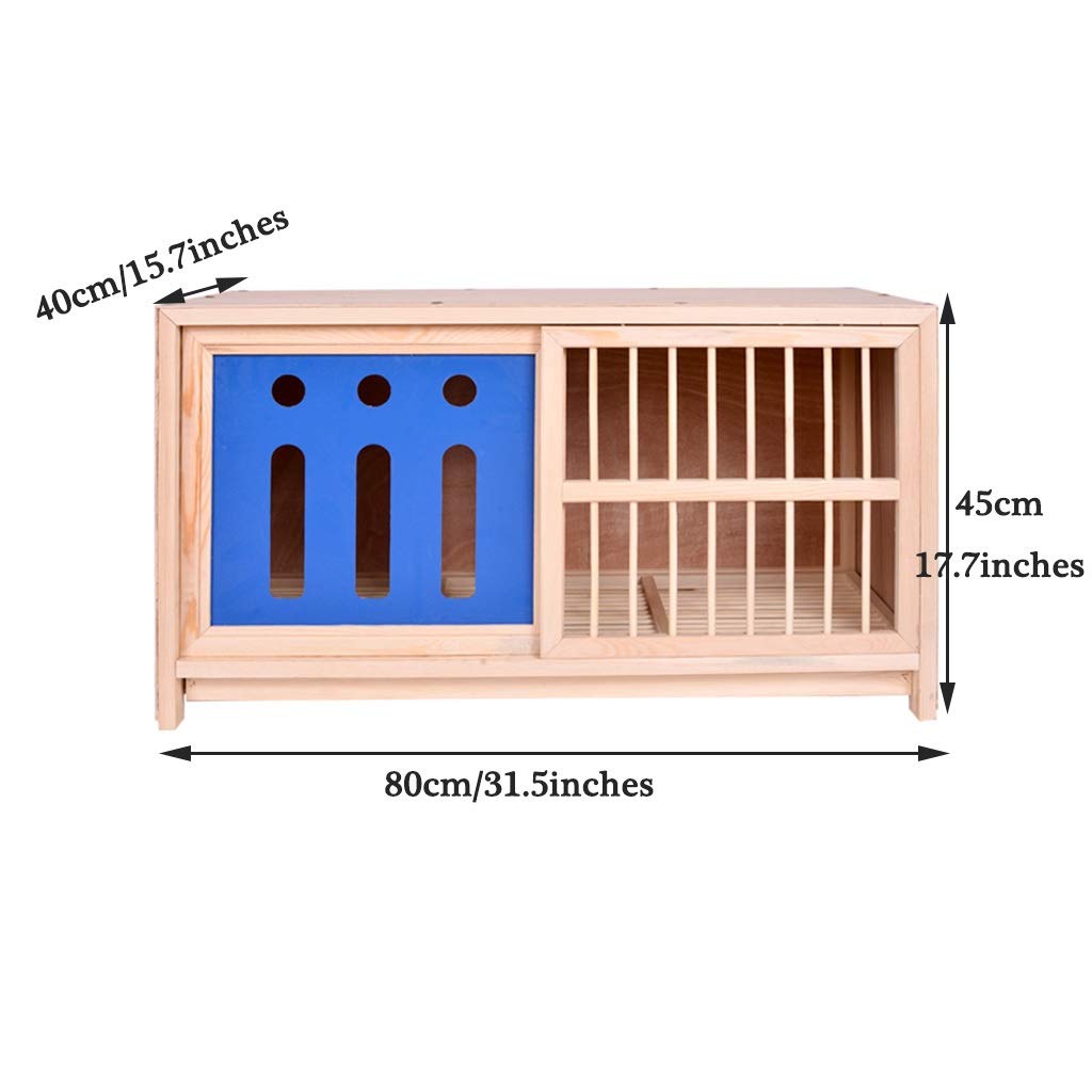 Jaula para Palomas de Exterior Duradera, Fabricada en Madera Maciza de Pino, Ideal para jardín, Color Natural, 80 cm, emparejar Palomas de jardín, hábitat para Aves de fácil mo