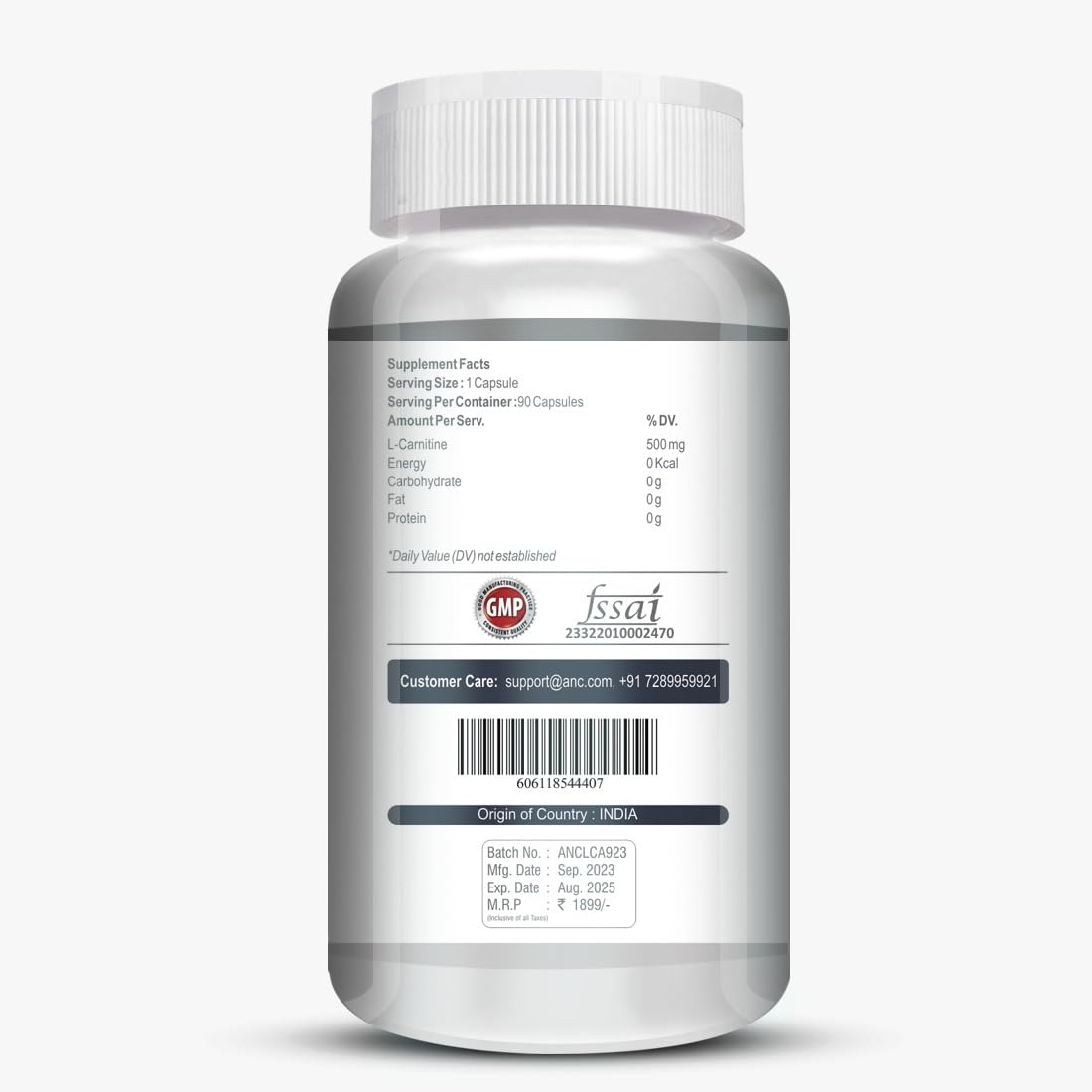ANC L-Carnitine Acetyl (ALCAR)- Support Brain Health- 500 mg – 90 Capsules - Image 4 thumbnail