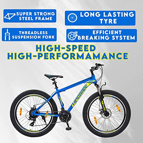 Image of UPGRADE Cycle Monster 3.6 with Disc Brake, Front Suspension and 21 Speed Shimano Gear I Ideal for: Adults (Above 10 Years) I Frame Size: 17 inch | Unisex Cycle | 85% Assembled (Easy self-Assembly)