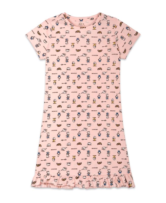 Image of ARIEL Women's Cotton Knee Length Regular Fit Nighty | Night Dress | Long Tees (Pack of 2)
