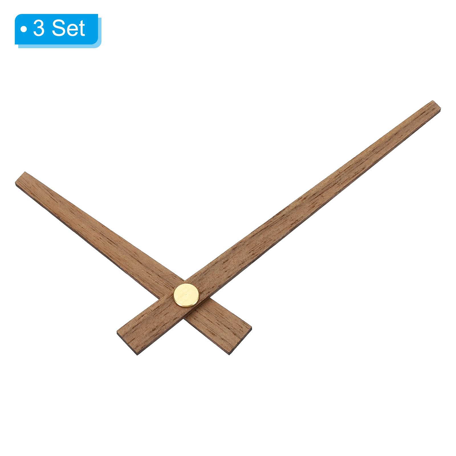 PATIKIL Replacement Clock Hands Kit, 3 Set Wooden Clock Mechanism Movement Wall Clock Hands Parts Replacement for 10 Inch Wall Clock Repair DIY Home Art Decor, A1 - Image 3