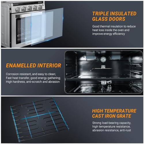 Amzchef HCK213-22A1 21 Inch Rv Gas Range Stove 12V. Gas Range Oven thumb #4