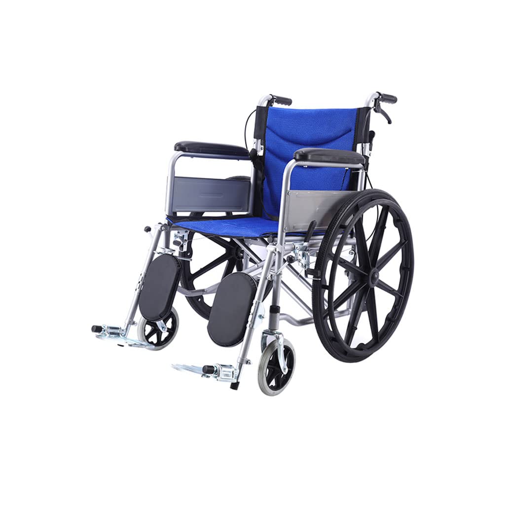 SXSLTSA Light Folding Outdoor Comfortable Mobile Wheelchair Displacement Machine, Front Leg Adjustable Transport Outdoor Comfortable Mobile Wheelchair Displacement Machine (B)