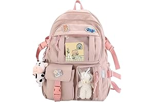 Kawaii Backpack with Cute Cow Plush Designed Bookbag for Girls Teen