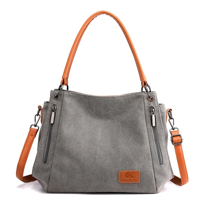 Generic Canvas Female Messenger Bag Purses and Handbags Women Shoulder Bags (Gray)