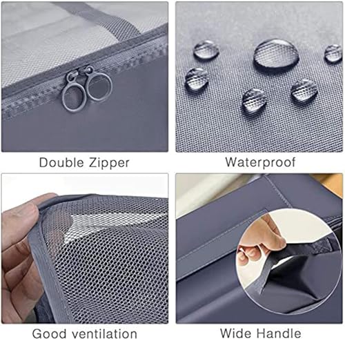 Image of 8 PCS Travel Luggage Organizers Set Waterproof Suitcase Organizer Bags Travel Lightweight Suitcase Organizer Bags for Travel Accessories Suitcases with Toiletries Bag (Grey)