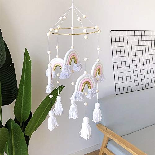 Boho Crib Mobile, Baby Mobile for Crib, Baby Crib Mobile by Rainbow Wall Hanging Decor,Rainbow Baby Mobile Hanging Macrame Baby Mobile Rainbow Neutral Baby Crib Mobile Kids Room Nursery Decor