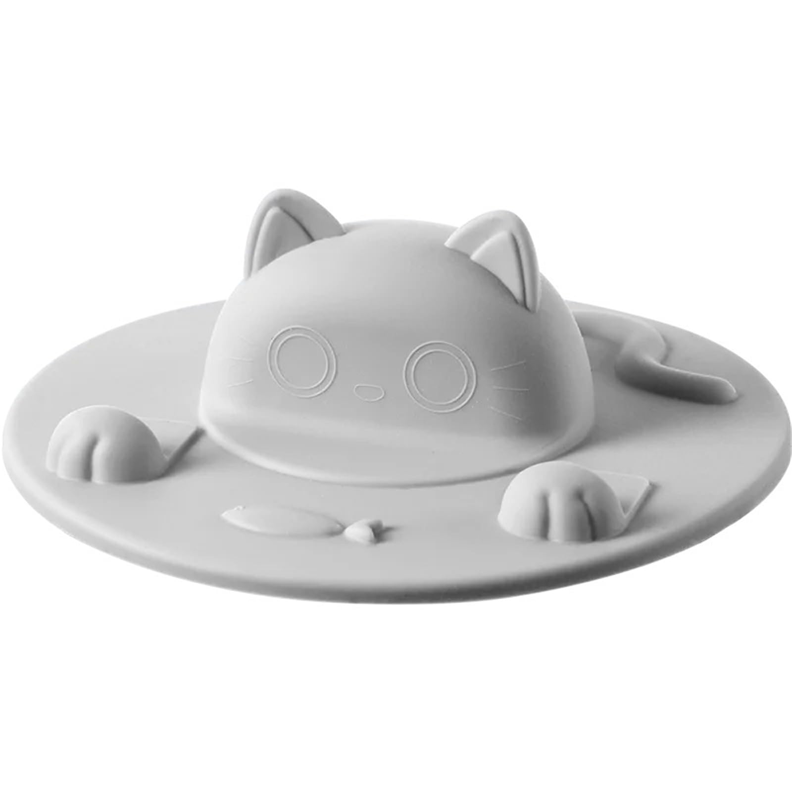 Tapa de silicona antiderrames resistente a altas temperaturas para tazas gris 3 uds
