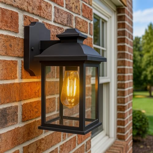CGC Lighting Black Rectangular Outdoor Outside Exterior Wall Lantern Modern Vintage Light E27 Bulb (Black) 1 CGC Lighting Black Rectangular Outdoor Outside Exterior Wall Lantern Modern Vintage Light E27 Bulb (Black)