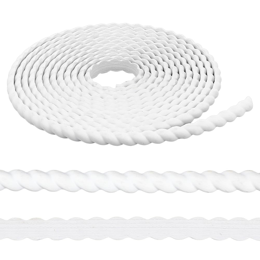 NBEADS Moldura Flexible de 5 m, Moldura de PVC de 1.5cm, Moldura de Techo, Moldura de Pared Moldura de Borde para Muebles, Puerta, Armario, Decoración Del Hogar, Blanco