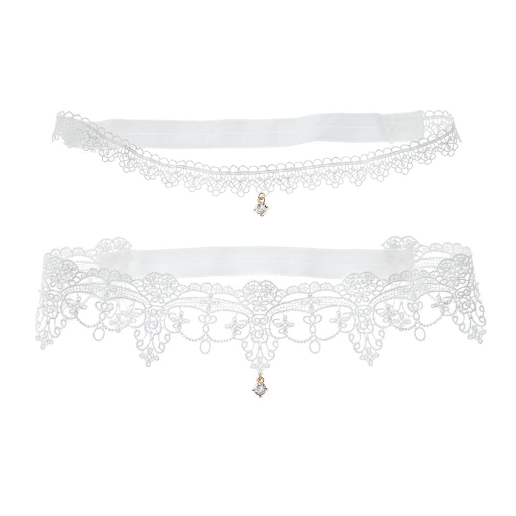 Donne Nero Sexy Gamba in Pizzo Anello Coscia Cerchio Accessori da Sposa in Pizzo Giarrettiera da Sposa (Color : Black, Size : Medium)