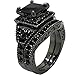 Jude Jewelers Balck Rhodium Princess Cut Wedding Engagement Ring Set (7)