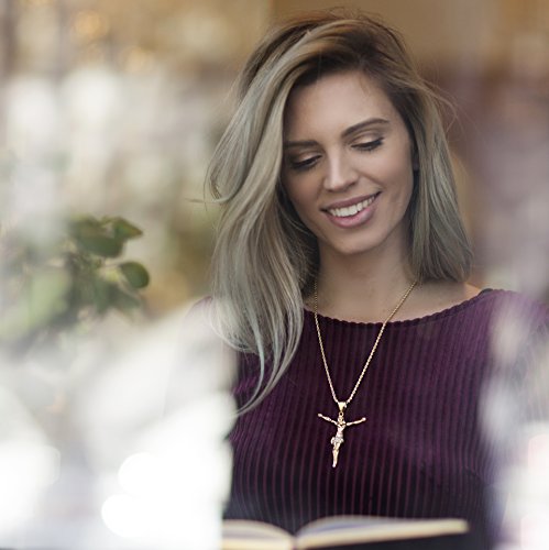 LIFETIME JEWELRY Cubic Zirconia Jesus Pendant Cross Necklace 24k Gold Plated2