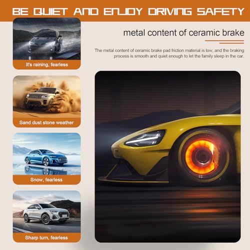 Image of D1818 Front Ceramic Brake Pads Kit Fit For Audi A4 2009-2016, For A4 Quattro 2009-2016, For A4 allroad 2013-2016, For A5 2008-2016, For A5 Quattro 2008-2017, For A6 2012-2016