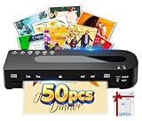 MAXDONE Laminator Machine A4 Laminator - Laminator Machine with 50 Laminating Pouches Cold and Thermal Laminator A4/A5/A6, Laminating Machine 80-125 Mic and 90s Warm Up for School Home Office (Black)