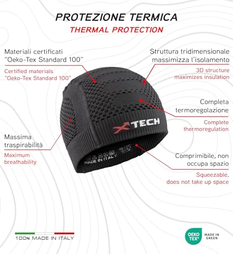 X Tech Sport Design XT99 Winter Technical Cap, Balaclava Helmet, Bike, Running, Skiing and Outdoor, Anatomical and Breathable Structure, Black, One Size X Tech Sport Design XT99 Winter Technical Cap, Balaclava Helmet, Bike, Running, Skiing and Outdoor, Anatomical and Breathable Structure, Black, One Size