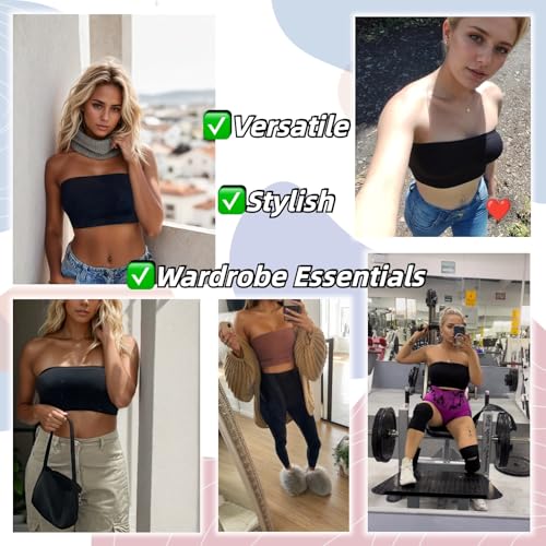 newnice Bandeau Bras for Women Strapless Bra No Padding Tube Tops Cleavage Cover Up for Clean Girl Chic & Easy Matching2