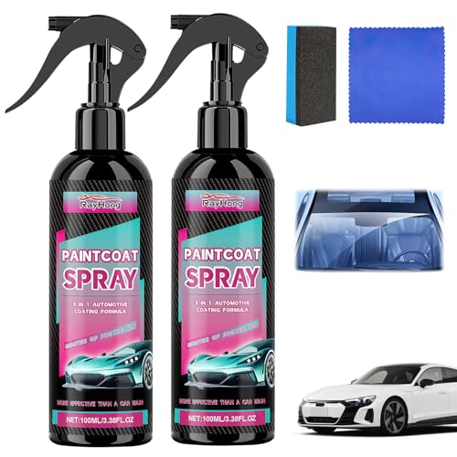 3 in 1 Ceramic Car Coating Spray, Multi-Functional CoatingRenewal Agent, High Protection Quick Car CoatingSpray Fast-Acting, Plastic Parts Refurbish Agent, Nanotechnology Car Coating Spray(2 Pcs)