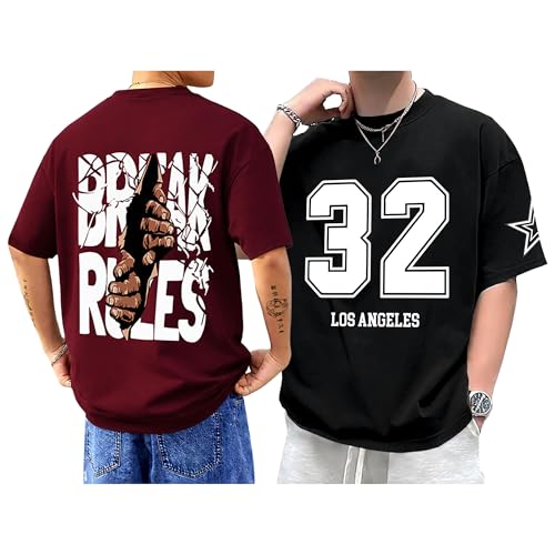 Image of AUSK Baggy Hip-Hop T-Shirt for Men - Graphic Printed T Shirts || Oversized Men Tshirt || T-Shirts