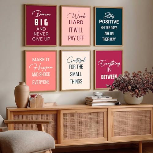 Image of kotart Motivational Quote wall Paintings with Frame for Home Decoration - Painting Living Room Bedroom Office hanging frames Set of 6 Multicolo (14X20 Inch, J)
