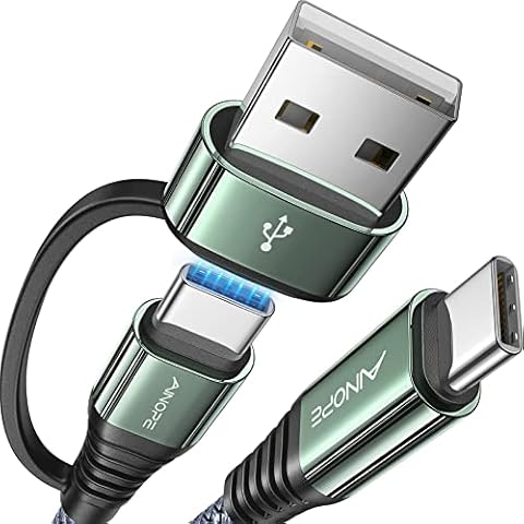 AINOPE USB C Cable 10ft C Chargers Fast Charging 4 in 1 for iPhone 16 15 Charger Cords, 60W Type C Cable iPad Charger Fast Charging Accessories USB to USB C Cable for iPad Pro Samsung MacBook Grey Cover