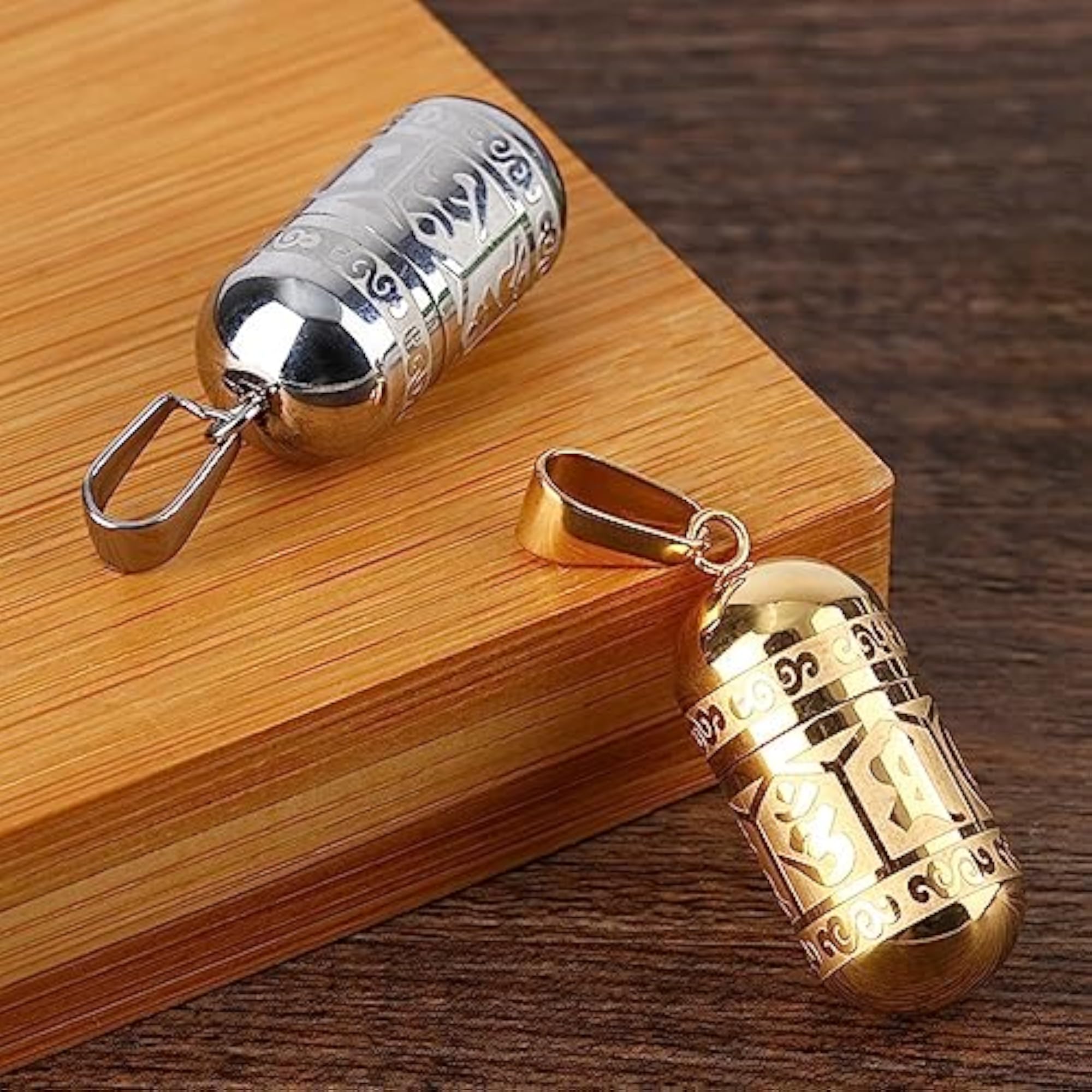 Urn Pendant Engraved Openable Creative Perfume Bottle Memorial Jewelry Charm, Silver