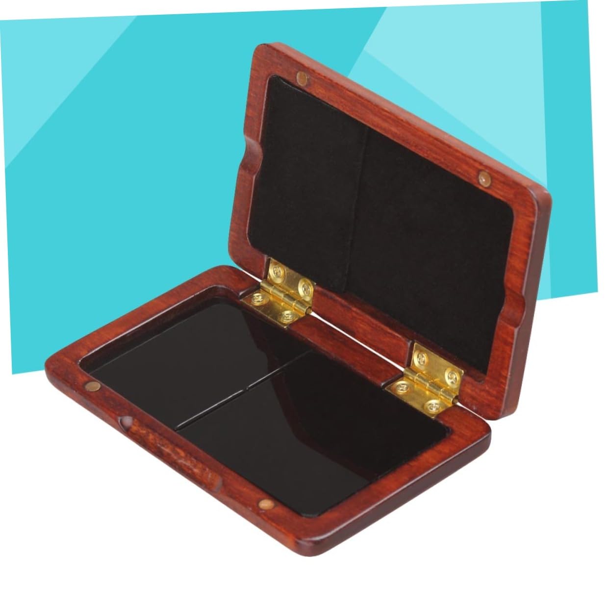 Totority Black Walnut Saxophone Reed Case Holder for Saxophone Clarinet Reeds Breathable Case Magnetic Closure Dark Red