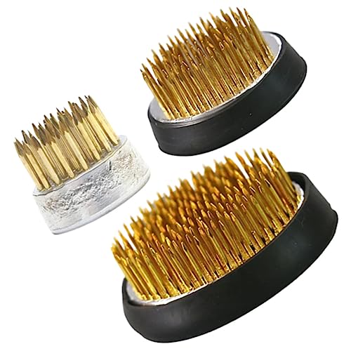 IWOWHERO Flower Arrangement Holder 3pcs Floral Frogs Round Holder Pin Frog Made of Copper for Use