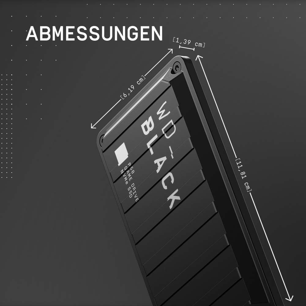 WD_BLACK P50 Game Drive SSD 4 TB externe SSD (SuperSpeed USB 3.2 Gen 2x2, stoßfest, Lesegeschwindigkeiten bis 2000 MB/s ) Schwarz - auch kompatibel mit PC, Xbox und PS5
