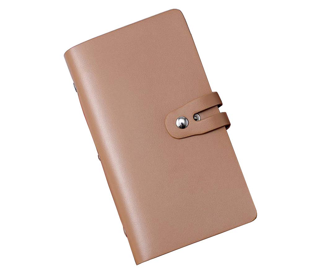 JERLA RFID Credit Card Holder book,Leather Business Card Organizer for Women Men 96 Card Slots (Khaki)