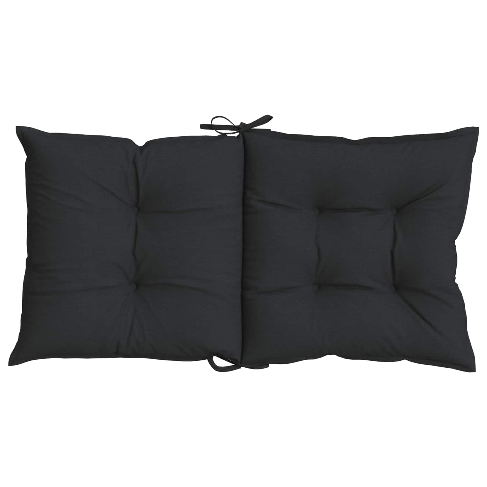 Lot de 2 Coussins de Chaise à Dossier Bas - Noir chiné - en Polyester - 100 x 50 x 7 cm - pour intérieur et extérieur - Convient pour Chaise de Jardin, Chaise de Salle à Manger, Chaise de