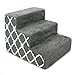 Best Pet Supplies Dog Stairs for Small Dogs & Cats, Foam Pet Steps Portable Ramp for Couch Sofa and High Bed Non-Slip Balanced Indoor Step Support, Paw Safe No Assembly - Gray Lattice Print, 3-Step