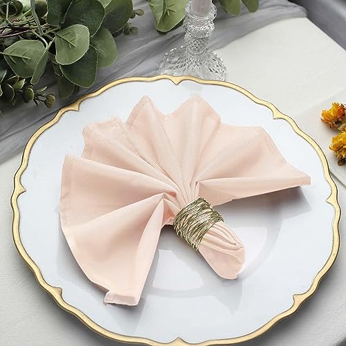 BalsaCircle 100 pcs 17-Inch Blush Polyester Table Napkins Reusable Washable Wedding Party Dinner Linens Tableware Supplies