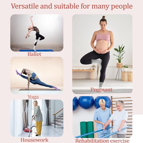 GRPSKCOS Non Slip Yoga Socks 4 Pairs Women Pilates Grip Socks for Yoga Barre Home Workout Hospital Size 5-84